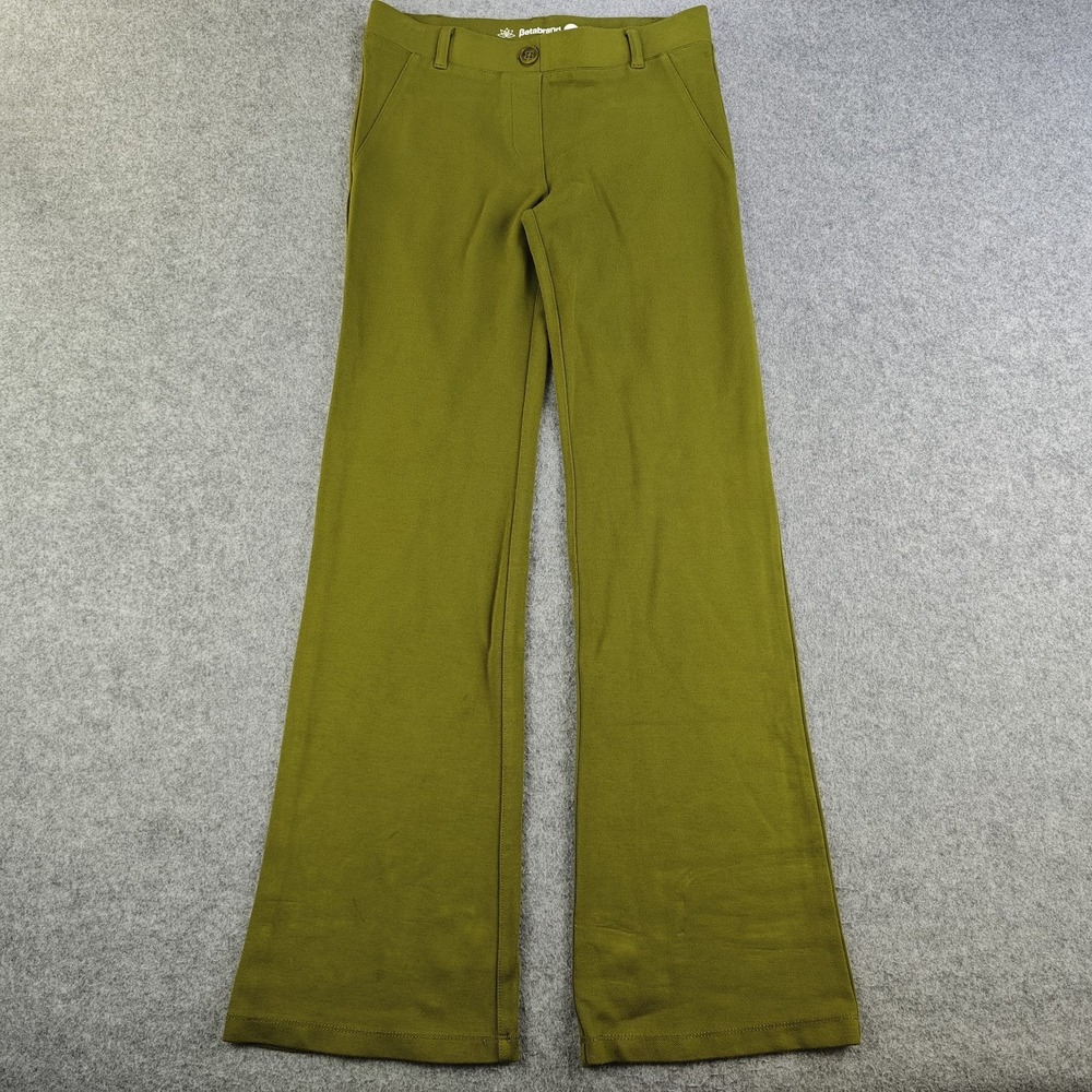 Betabrand Dress Pant Yoga Pants Women's Small Olive Green Bootcut Stretch Work